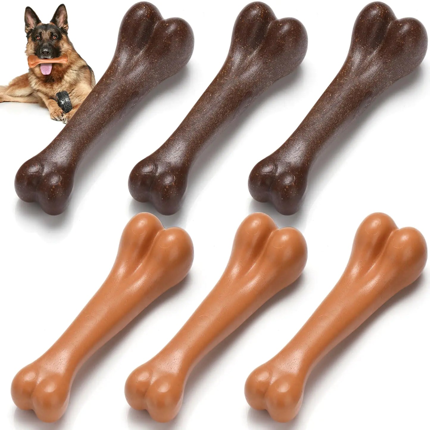 6-Pack Beef & Bacon Dog Chew Toys