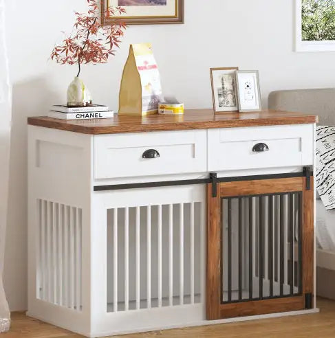 Deluxe Wooden Dual-Door Dog Crate