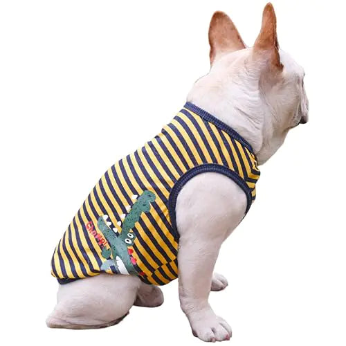 Frenchie Fun CoolVest: Striped & Crocodile Patterned Summer Apparel