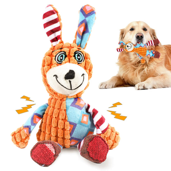 Tough Dog Chew Toy – Squeak & Rope for Aggressive Chewers and Teething Puppies
