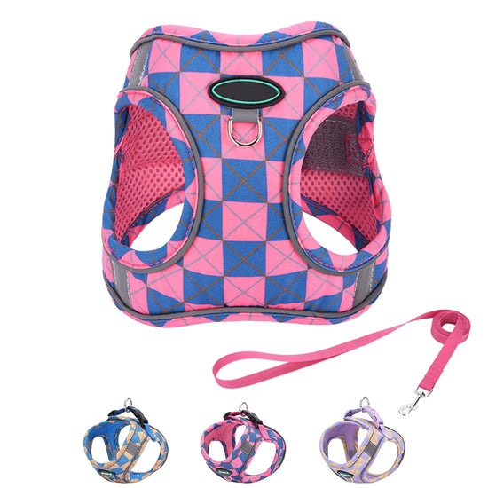 Plaid Pup Easy-Step Harness Set