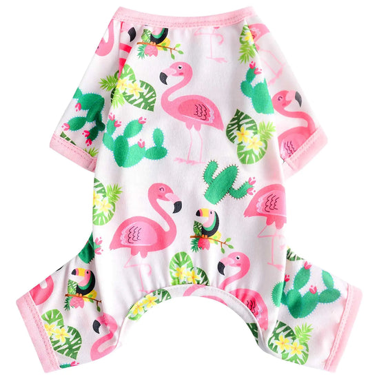 Pawsome Flamingo Dog Pajamas - Soft Pet Outfit for Small Dogs & Cats