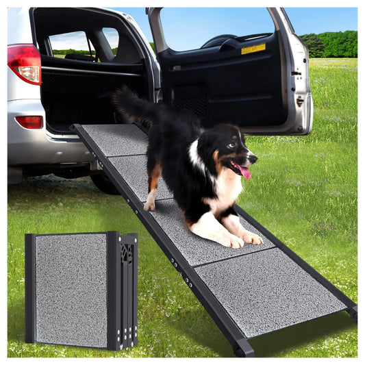 71" Folding Dog Ramp – Extra Wide, Non-Slip Pet Ramp for Cars & SUVs