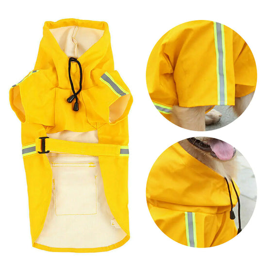 Waterproof Reflective Dog Raincoat with Hood